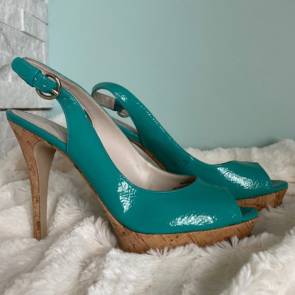 Nine West Big Spender Slingback Peeptoe Pumps (7.5)